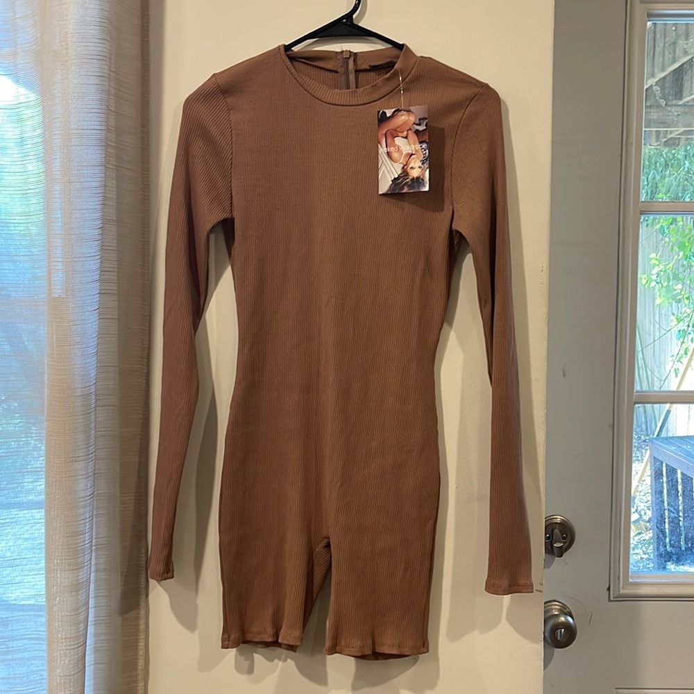 Tan Naked Wardrobe Body suite size L